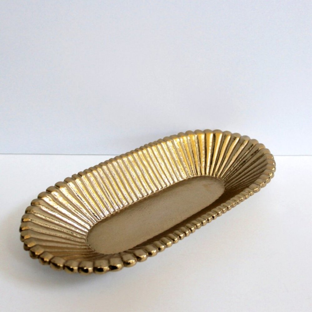 Nate Berkus Small Sandcasted Aluminium Tray Gold Tone